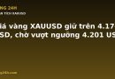 Giá vàng XAUUSD giữ trên 4.176 USD, chờ vượt ngưỡng 4.201 USD